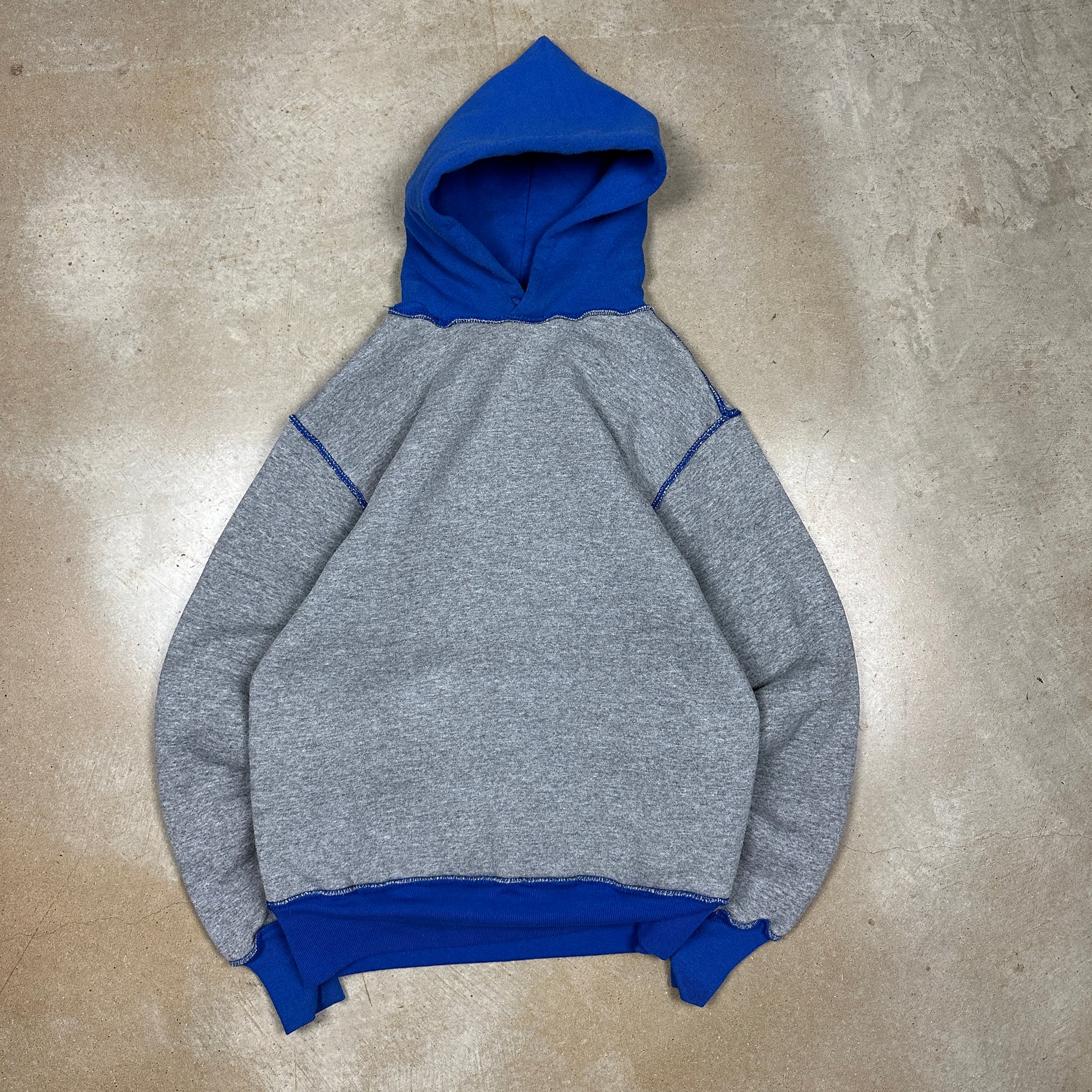 90s Royal Blue Russell Athletic Double Face Blank Hoodie M K02