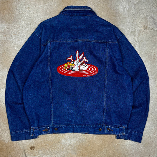 90s Dark Wash Looney Tunes Rustler Denim Jacket XL H27