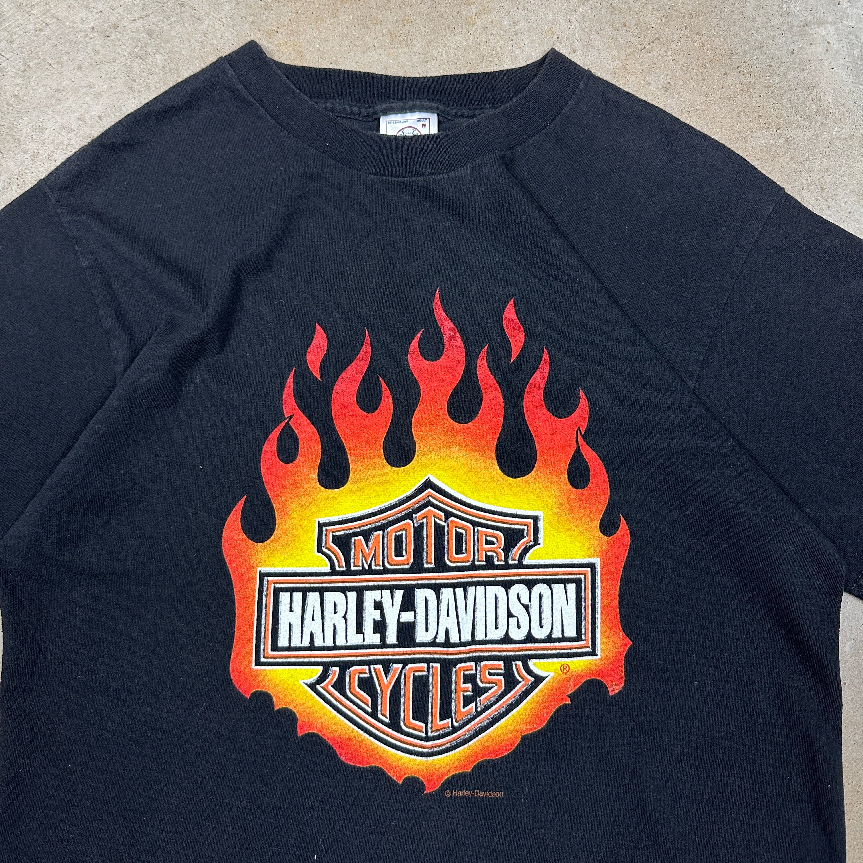 90s Harley Davidson Flaming Logo Graphic Shirt M K27